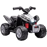 AIYAPLAY Elektro-Quad Miniquad Kinder Elektro ATV Kinderquad mit LED und Hupe Kindermotorrad Kinderfahrzeug Elektroauto für Kinder ab 18 Monaten Metall Schwarz 65,5 x 38,5 x 43,5 cm