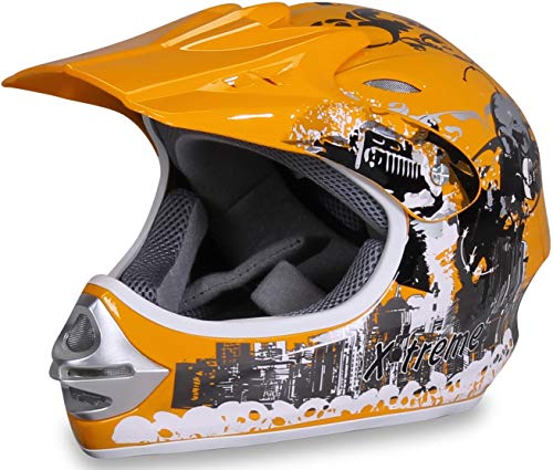 Actionbikes Motors Motorradhelm X-Treme Kinder Cross Helme Sturzhelm Schutzhelm Helm für Motorrad Kinderquad und Crossbike (Large)