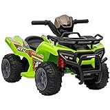 HOMCOM Mini Elektro-Quad Kinder Elektro ATV Kinderfahrzeug Elektroquad für 18-36 Monate Kinder Metall PP-Kunststoff Grün 70 x 42 x 45 cm