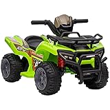 HOMCOM Mini Elektro-Quad Kinder Elektro ATV Kinderfahrzeug Elektroquad für 18-36 Monate Kinder Metall PP-Kunststoff Grün 70 x 42 x 45 cm